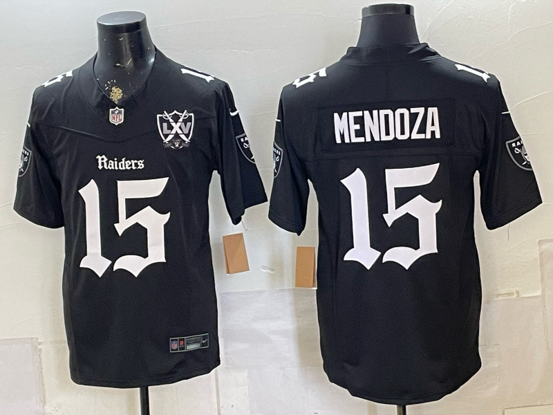 Men 2026 Oakland Raiders #15 Mendoza Black Nike Limited NFL Jersey 0722001